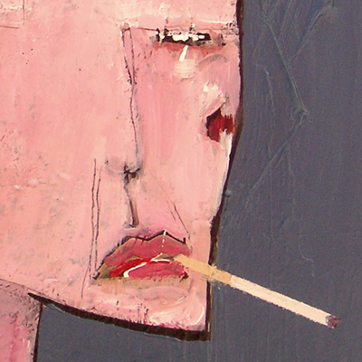 Rose / acrylique et collage et sur toile / 50x60cm / 2006Olivier Barthe