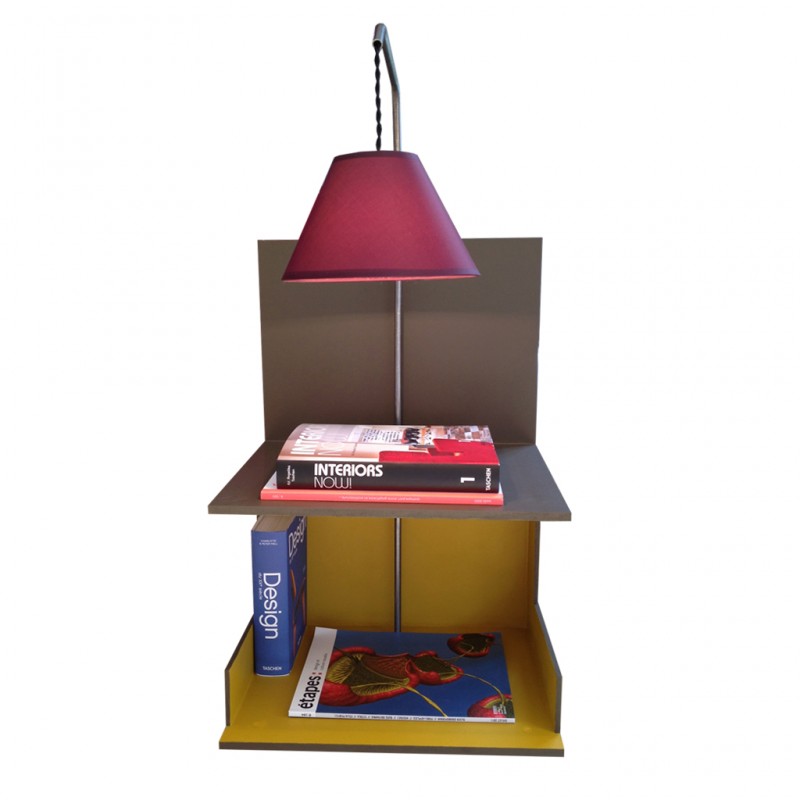 Table de chevet ou d'appoint avec luminaire potence.