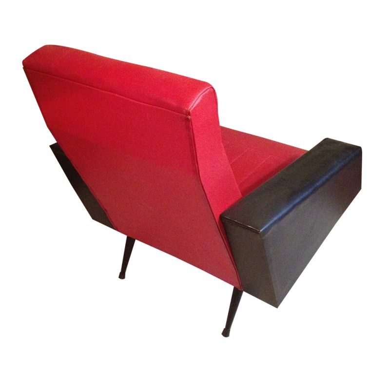 Fauteuil skail rouge et noir