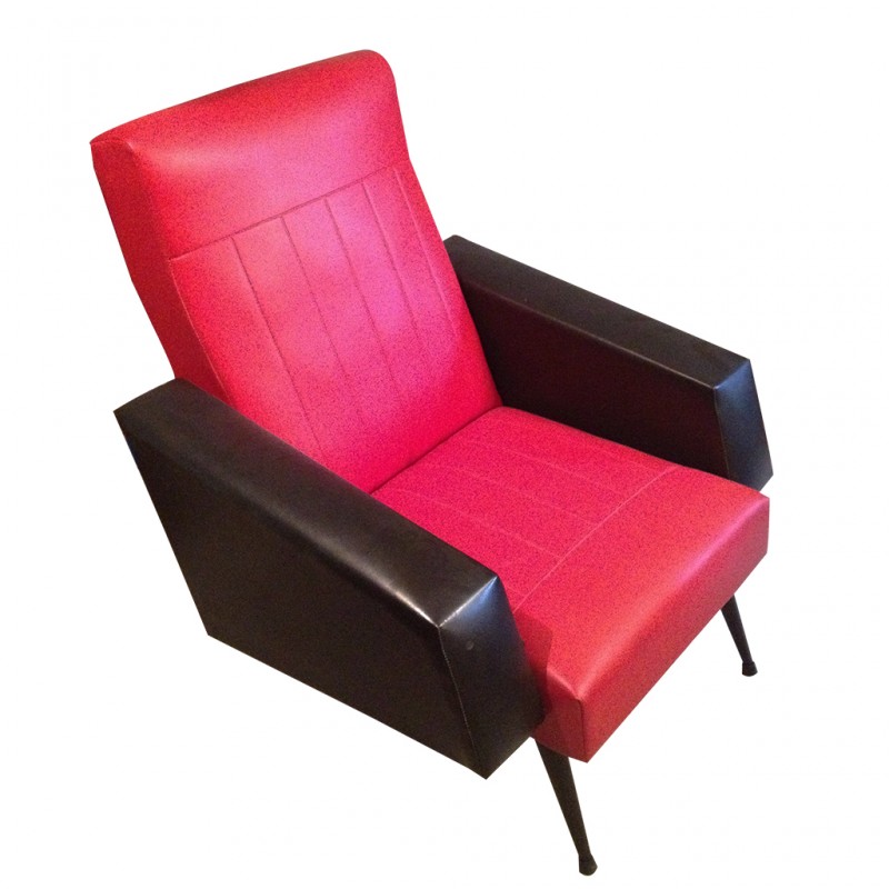 fauteuil skai rouge et noir 2