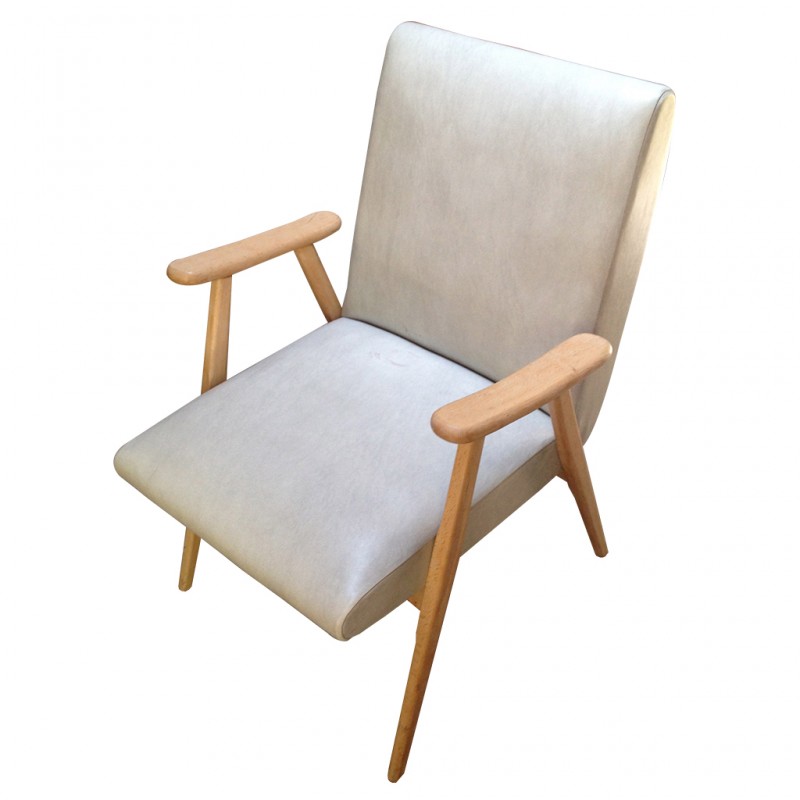 fauteuil scandinave gris